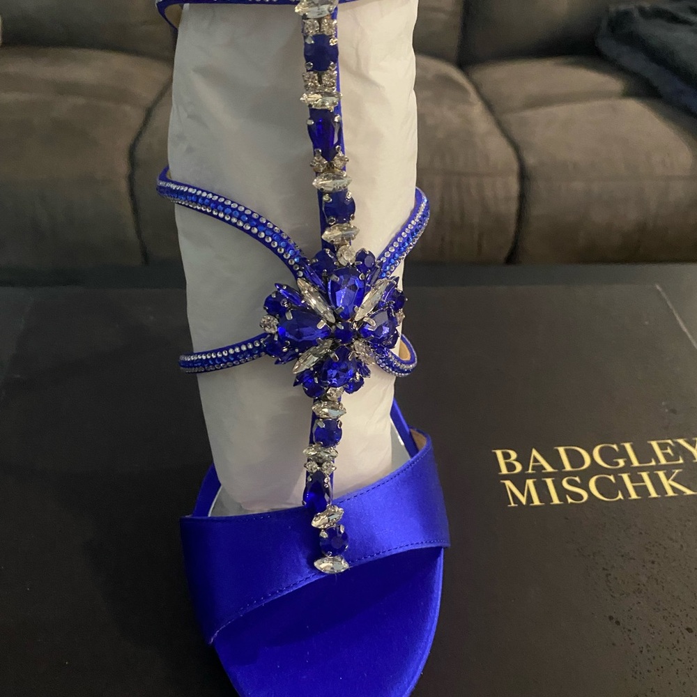 Badgley Mischka Royal Blue Embellished Heels